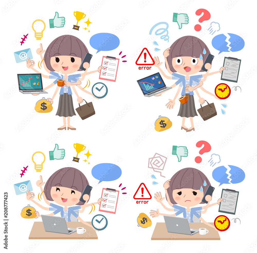 Mash hair blue cardigan women_mulch task Office Mash hair blue cardigan women_mulch task Office