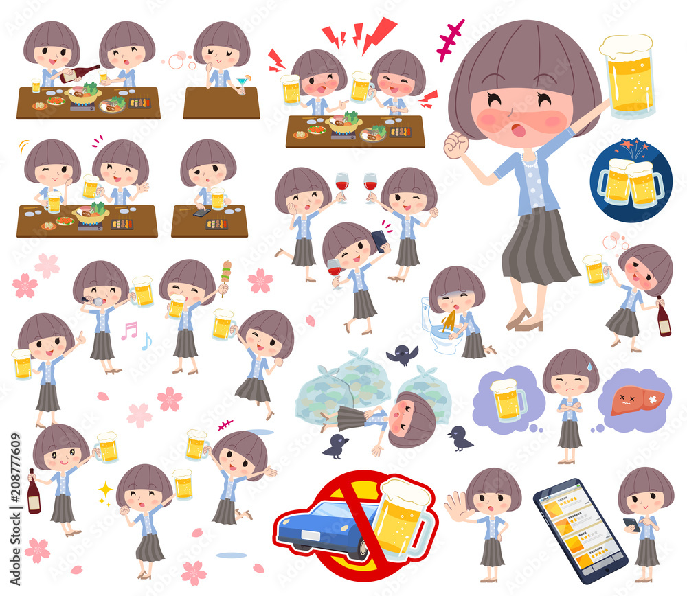 Mash hair blue cardigan women_alcohol