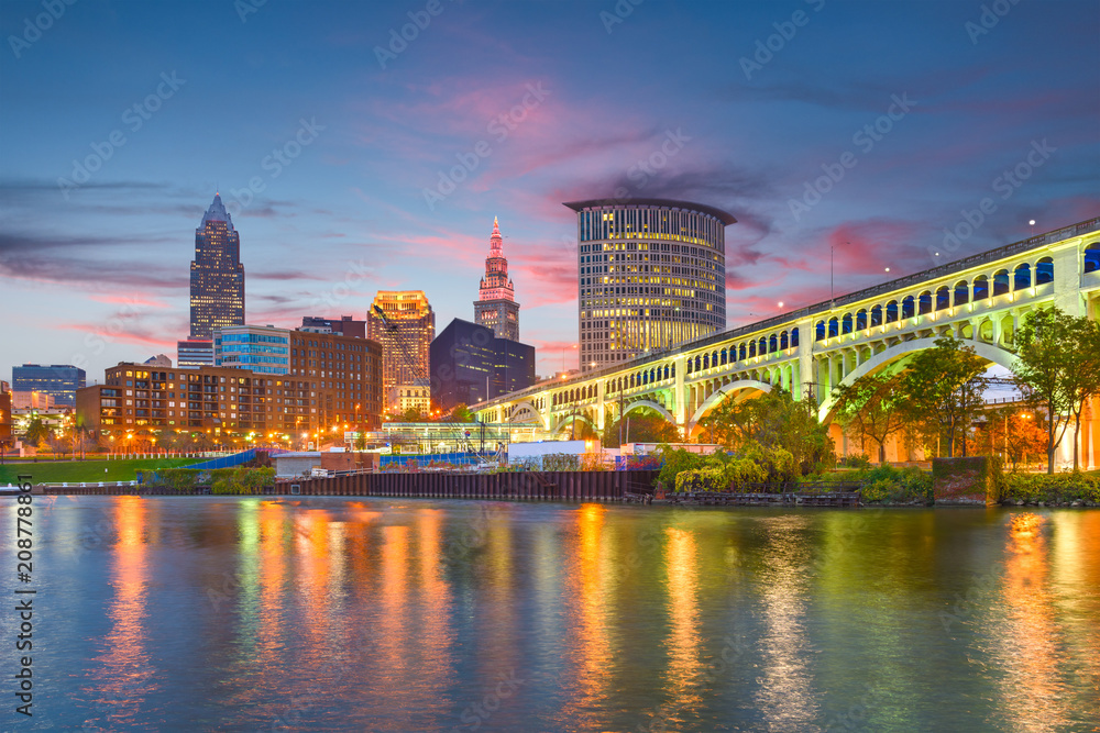 Fototapeta premium Cleveland, Ohio, USA Skyline