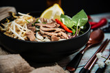 Tasty Vietnamese food Bo bun rice vermicelli