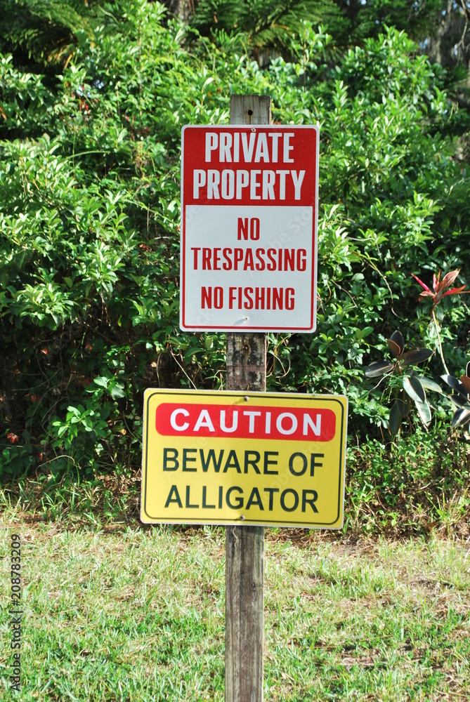 Florida Alligator warning