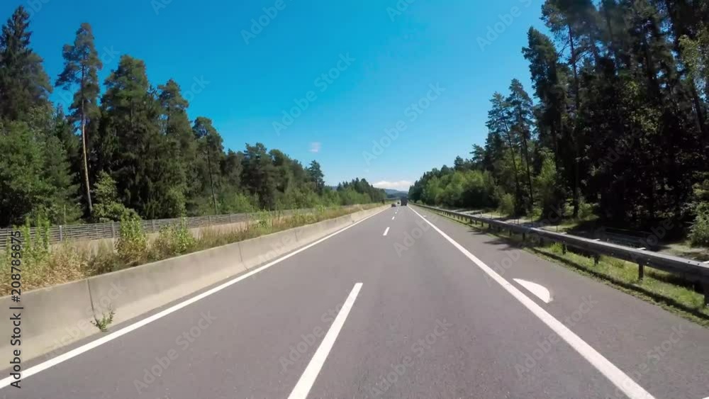 Timelapse car driving on the autobahn Timelapse car driving on the autobahn