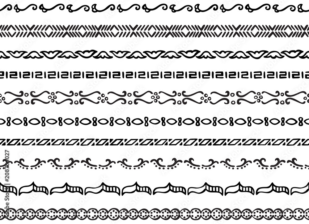 Obraz premium Illustrated seamless borders