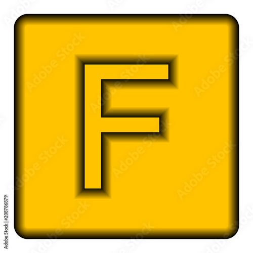 Yellow square icon with a symbol (F)