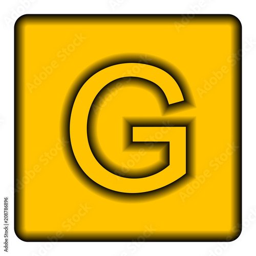 Yellow square icon with a symbol (G)