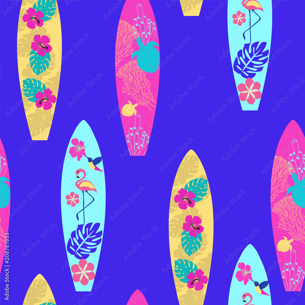 background surfboard seamless pattern. background surfboard seamless pattern.