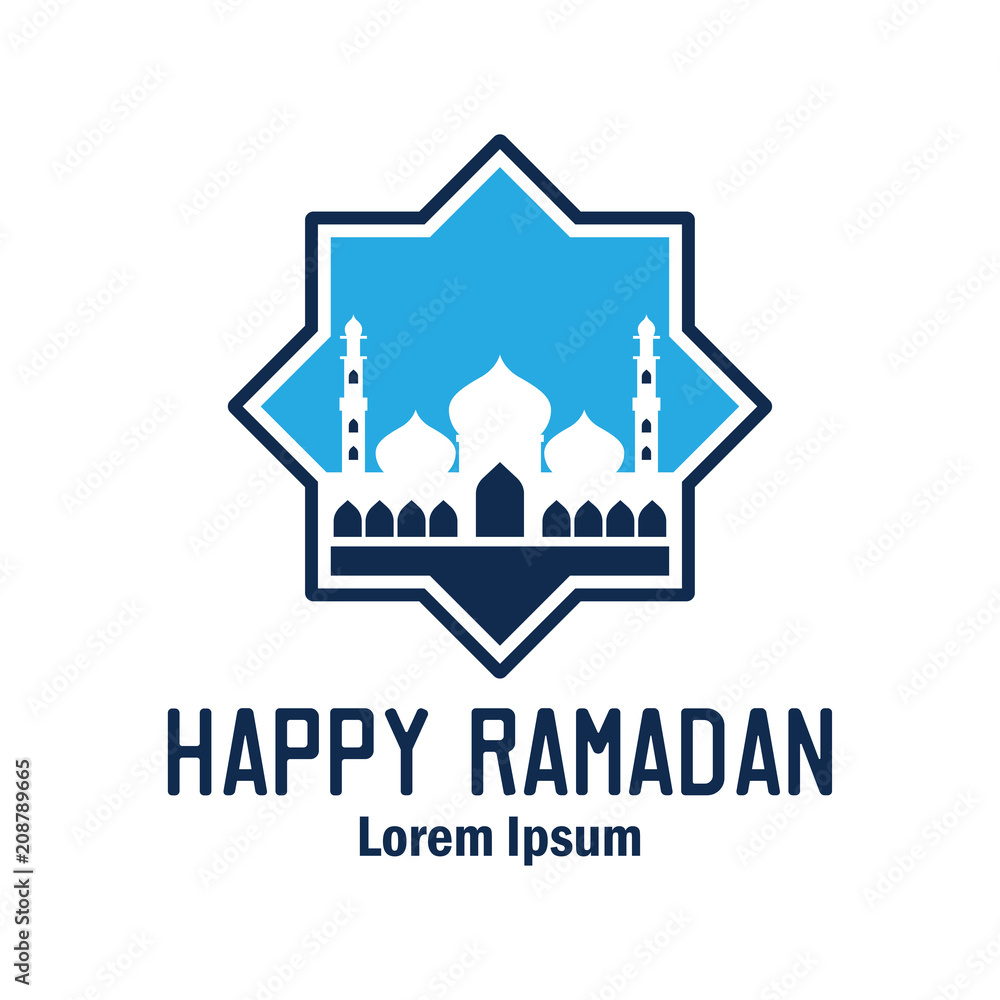 Obraz premium ramadan kareem / ramadan mubarak logo with text space for your slogan / tag line, vector illustration