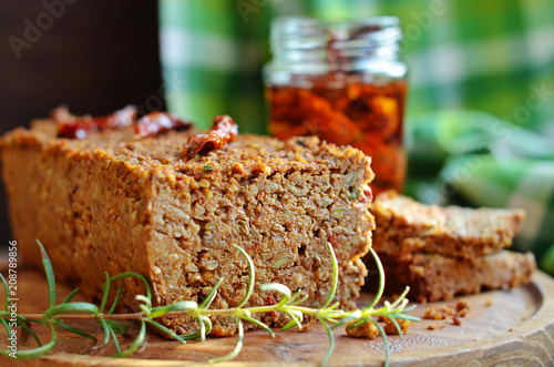Lentil pate on a wooden board