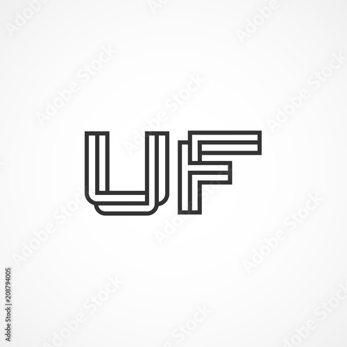 Initial Letter UF Logo Vector Design