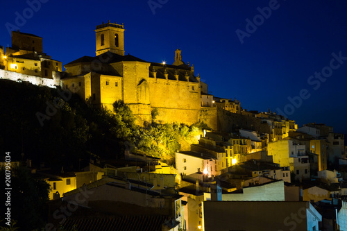 Parish church of Villafames  in night photo