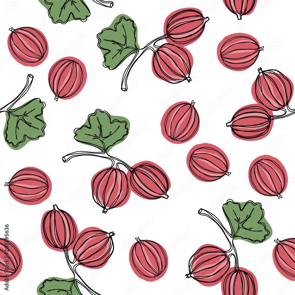 Gooseberry seamless vector pattern. Indian gooseberry Malacca tree, or gooseberry. Edible fruit. Good for backdrop, textile, wrapping paper, wall posters. Continuous line drawing. Gooseberry seamless vector pattern. Indian gooseberry Malacca tree, or gooseberry. Edible fruit. Good for backdrop, textile, wrapping paper, wall posters. Continuous line drawing.