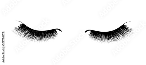Eyelash extension. A beautiful make-up. Thick fuzzy cilia. Mascara for volume and length.
