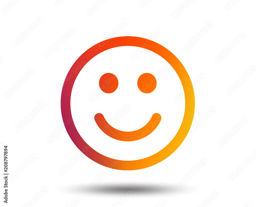 Smile icon. Happy face chat symbol. Blurred gradient design element. Vivid graphic flat icon. Vector Smile icon. Happy face chat symbol. Blurred gradient design element. Vivid graphic flat icon. Vector