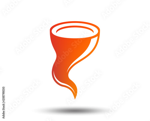 Storm sign icon. Gale hurricane symbol. Destruction and disaster from wind. Insurance symbol. Blurred gradient design element. Vivid graphic flat icon. Vector