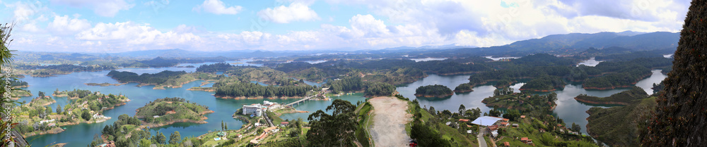 Views from the top of El Penon in Guatape, Colombia