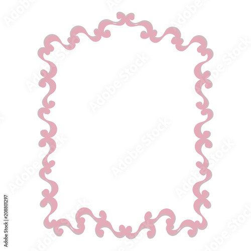 Wallpaper Mural pink vertical rectangular frame of curls beautiful princess mirror border picture background stroke pattern isolated object on white background vector Torontodigital.ca