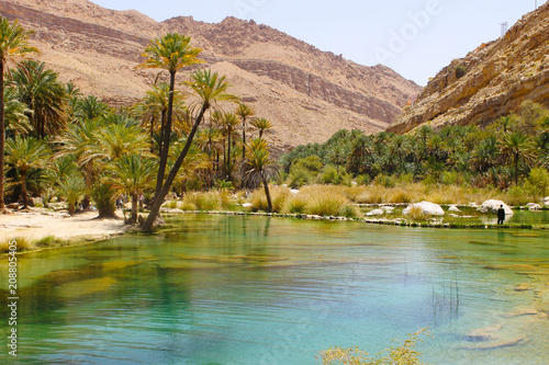 landscape view of wadi bani khalid muscat oman