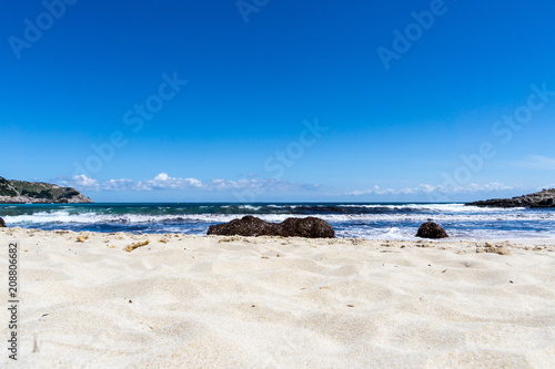 Mallorca, White sand beach of bay cala agulla next to cala ratjada