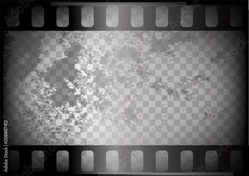 old film on trasparent background