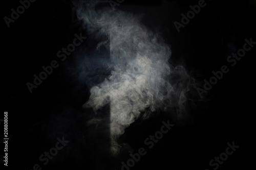 Smoke on a black background and shadow.