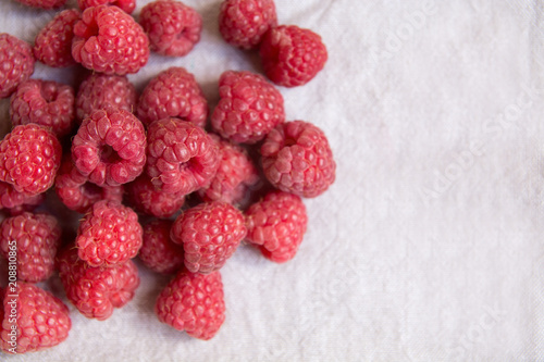 Vitamins. Summer berries. Raspberries background. Close up, top view, high resolution product. Harvest Concept