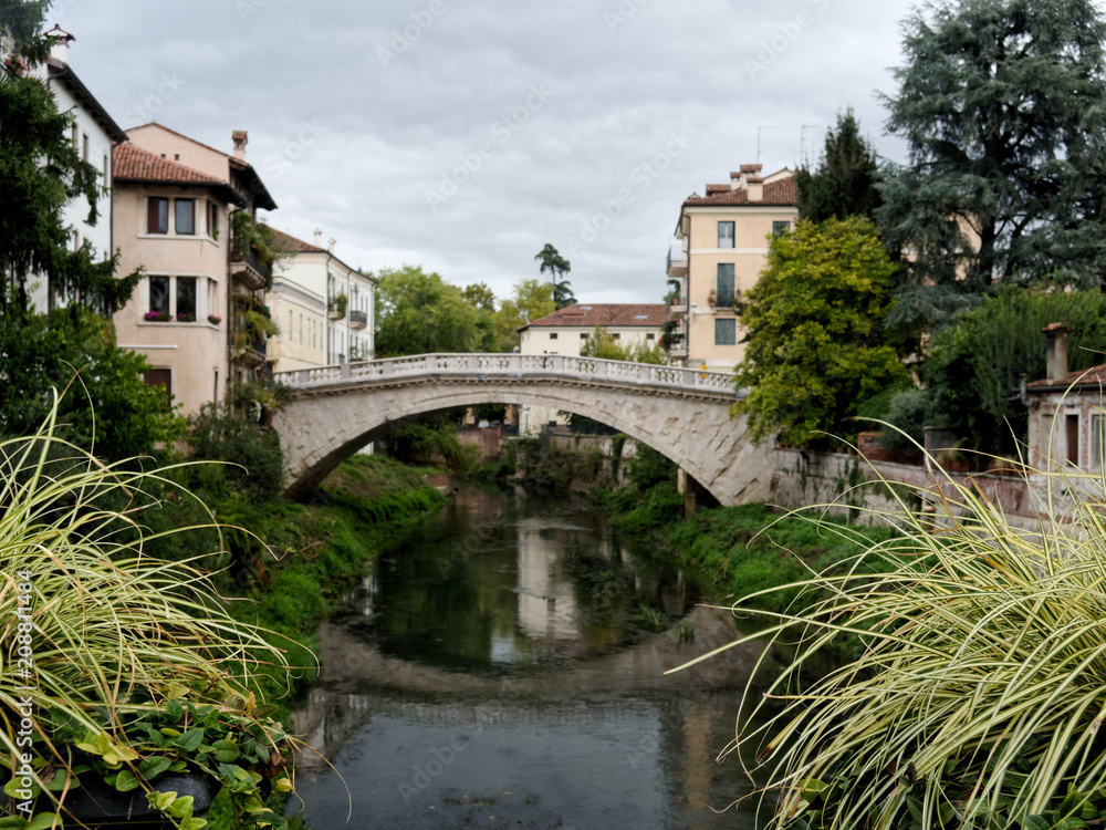 View to the Italian bridge in Vicenza