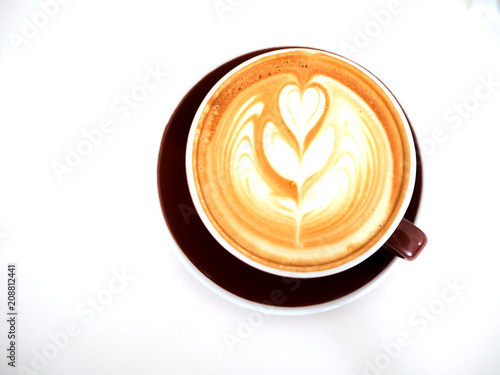 cup of coffee white background isolated
