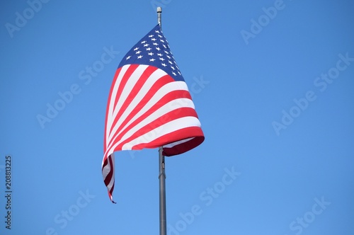 American flag flying on flag pole 