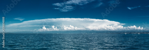 Huge cumulonimbus over lake constance in summer