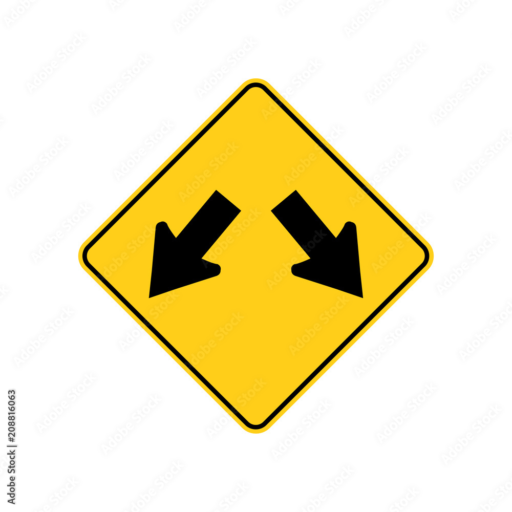 USA traffic road signs. traffic is permitted to pass on either side of and island or obstruction . vector illustration USA traffic road signs. traffic is permitted to pass on either side of and island or obstruction . vector illustration