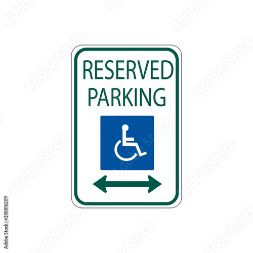 USA traffic road signs. disabled parking spot. vector illustration