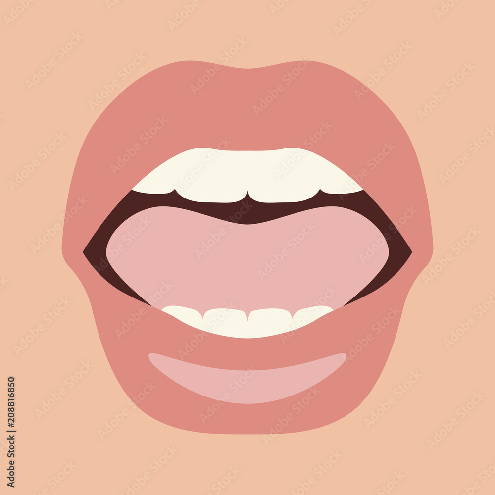 open mouth vector illustration flat style front open mouth vector illustration flat style front