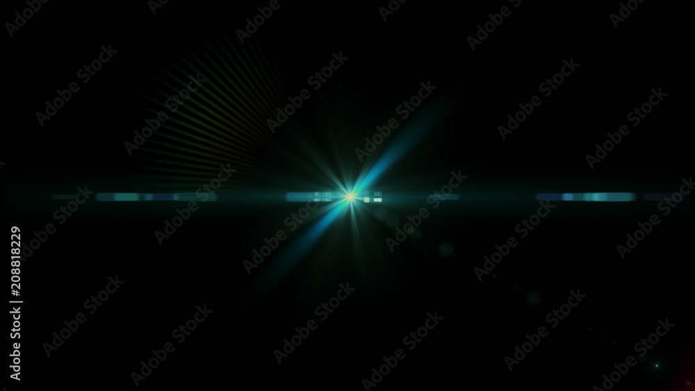 Real Lens Flare Shot in Studio over Black Background. Easy to add as Overlay or Screen Filter Photos