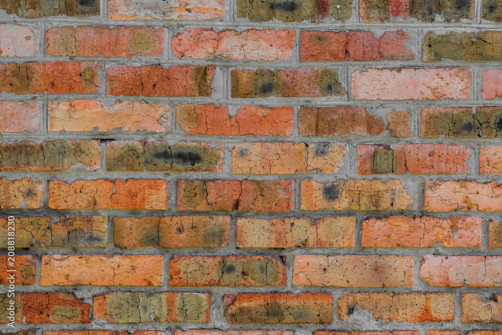 Fototapeta premium Texture of a old red brick wall background