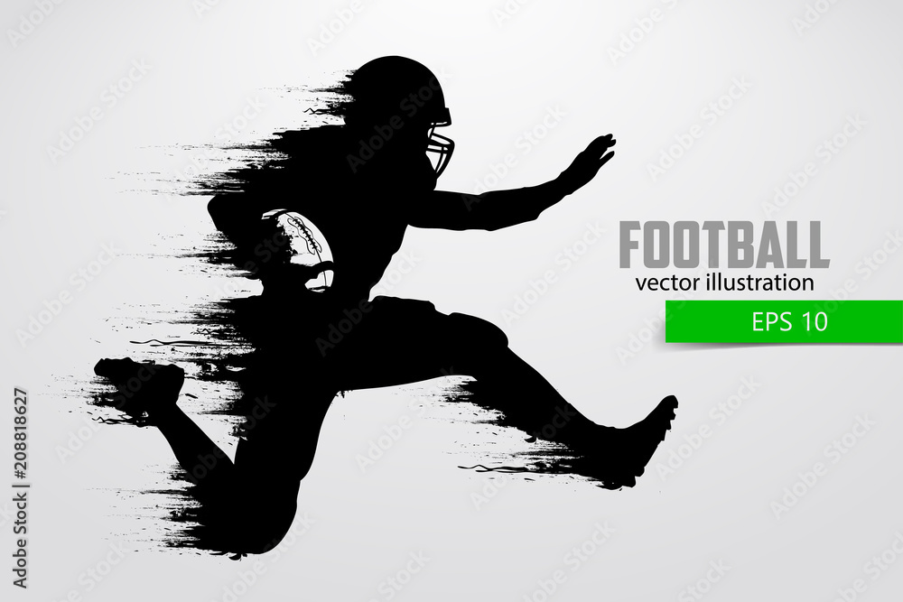Naklejka premium Silhouette of a football player. Vector illustration