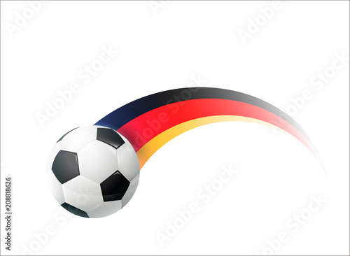 Football with Germany national flag colorful trail. Vector illustration design for soccer football championships  tournaments  games. Element for invitations  flyers  posters  cards  banners.
