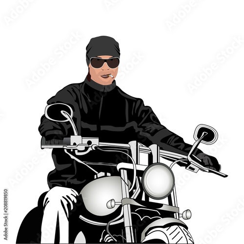 Man on a motorcycle, biker