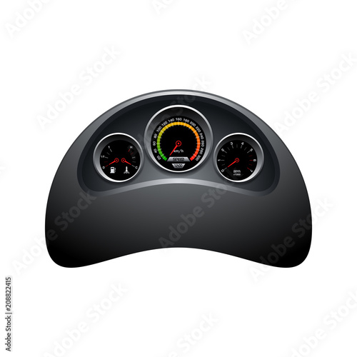 Dashboard template, speedometer, tachometer, fuel and heat panel design
