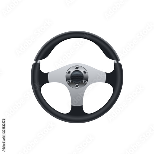 Realistic cars steering wheel design