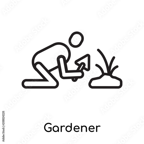Wallpaper Mural Gardener icon vector sign and symbol isolated on white background, Gardener logo concept, outline symbol, linear sign Torontodigital.ca