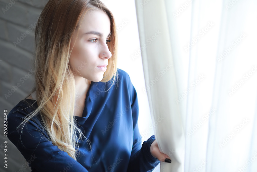 Young girl at home relaxing Young girl at home relaxing