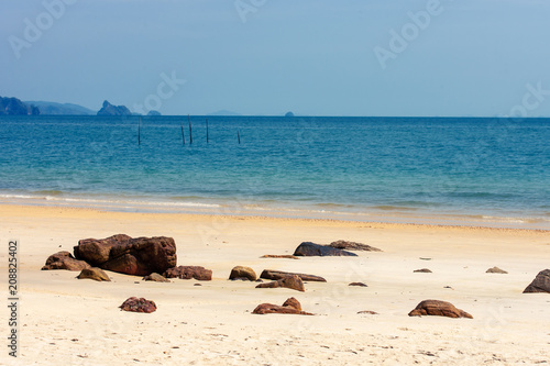 Empty tropical sand beach on island in Asia