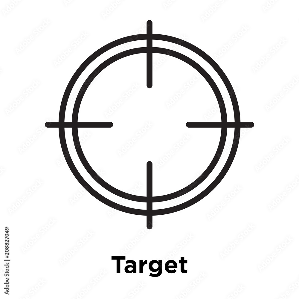 Target icon vector sign and symbol isolated on white background, Target logo concept, outline symbol, linear sign