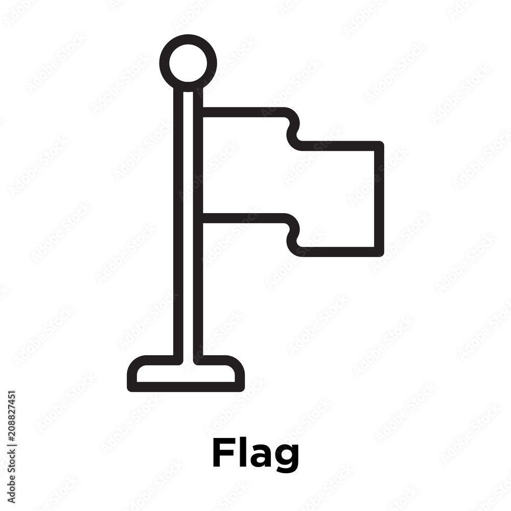 Flag icon vector sign and symbol isolated on white background, Flag logo concept, outline symbol, linear sign Flag icon vector sign and symbol isolated on white background, Flag logo concept, outline symbol, linear sign