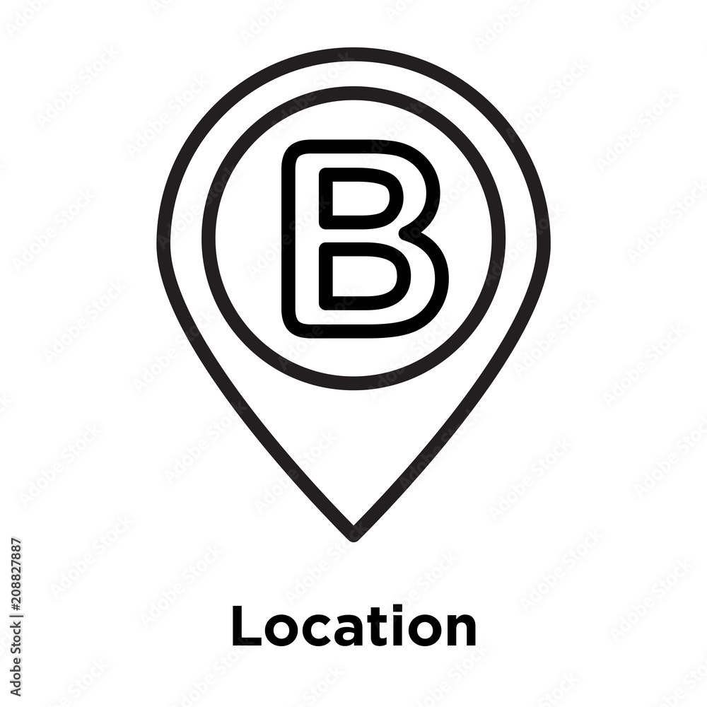 Location icon vector sign and symbol isolated on white background, Location logo concept, outline symbol, linear sign Location icon vector sign and symbol isolated on white background, Location logo concept, outline symbol, linear sign