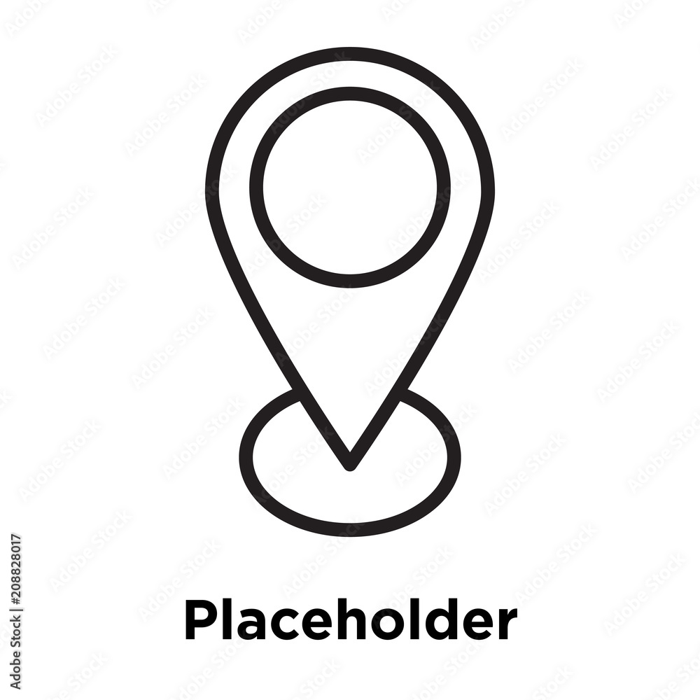 Placeholder icon vector sign and symbol isolated on white background, Placeholder logo concept, outline symbol, linear sign Placeholder icon vector sign and symbol isolated on white background, Placeholder logo concept, outline symbol, linear sign