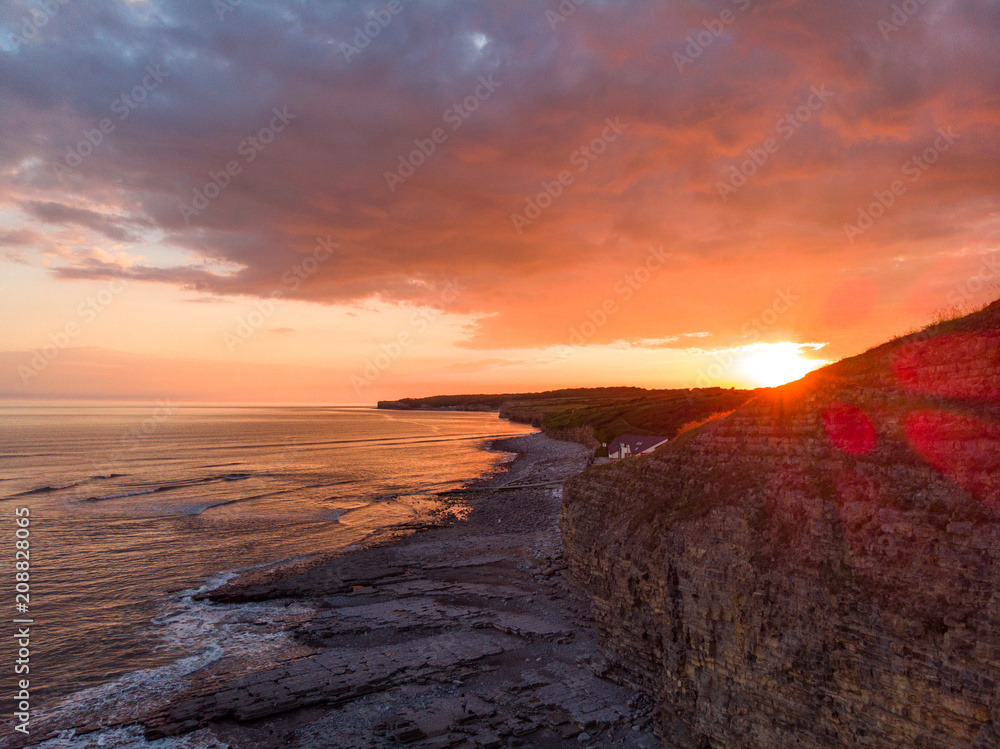 Beautiful Sunset Over South Wales Coast