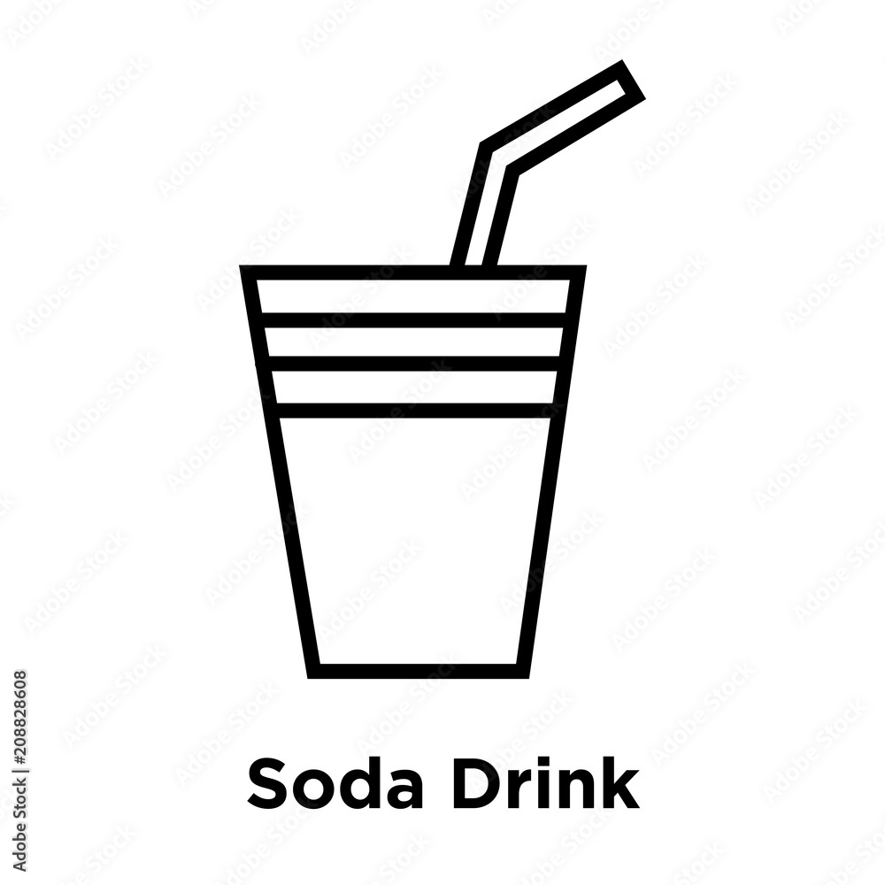 Soda Drink icon vector sign and symbol isolated on white background, Soda Drink logo concept, outline symbol, linear sign Soda Drink icon vector sign and symbol isolated on white background, Soda Drink logo concept, outline symbol, linear sign