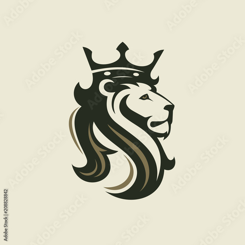The head of a lion with a royal crown
