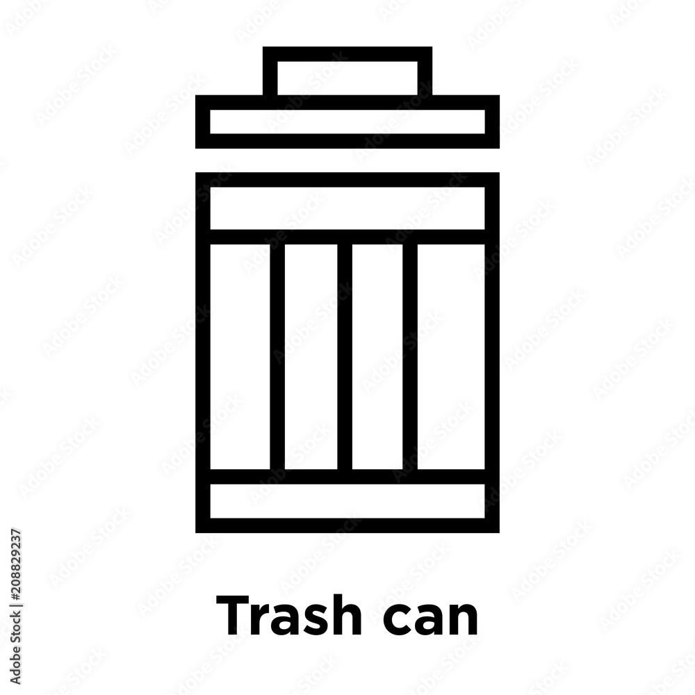 Trash can icon vector sign and symbol isolated on white background, Trash can logo concept, outline symbol, linear sign